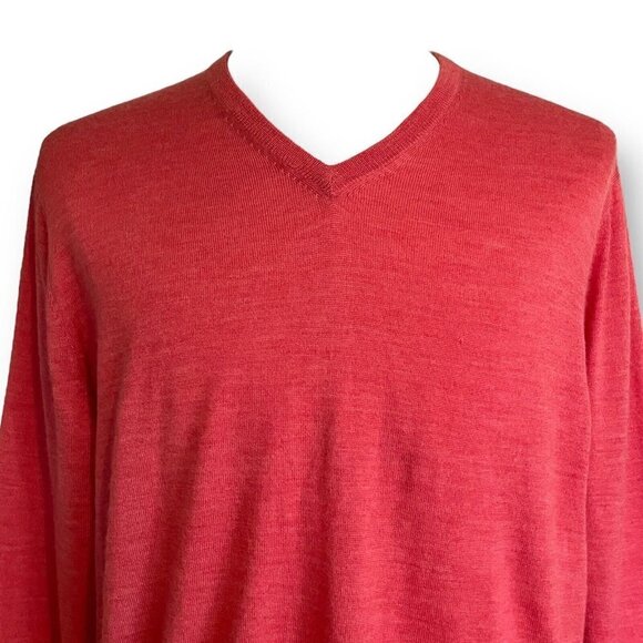 Bobby Jones Collection Mens Sweater Sz L Orange Extra Fine Merino Wool Golf - Picture 4 of 8
